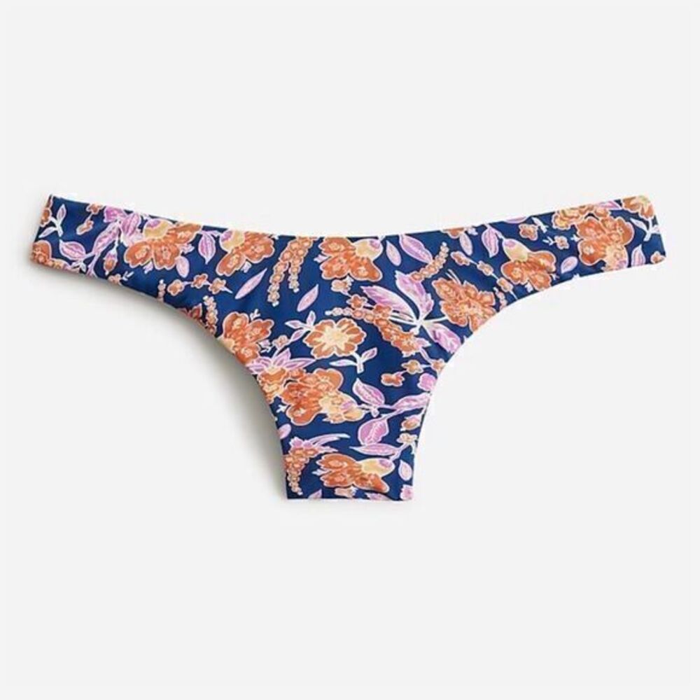 NWT J. Crew Women's 3X Curved Waist Cheeky Bikini Bottom Floral Print Multicolor
